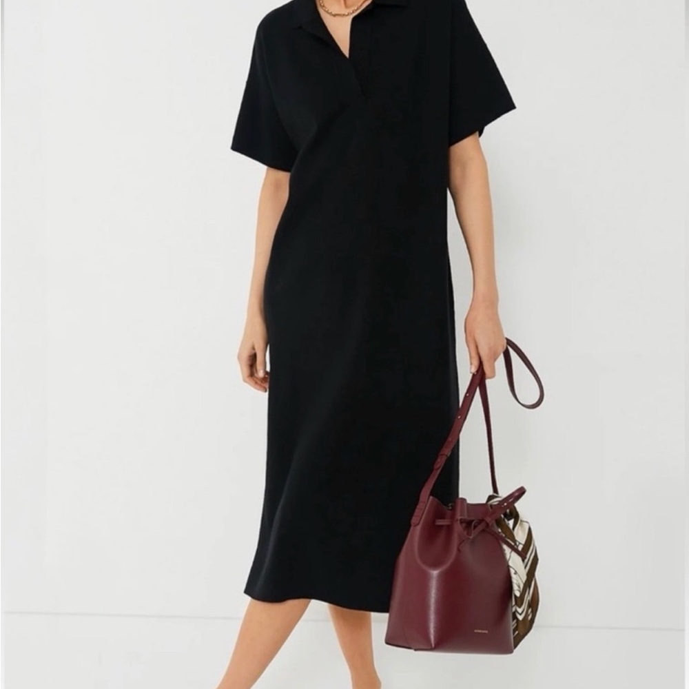 Tuckernuck Black Short-Sleeve Polo Midi Dress